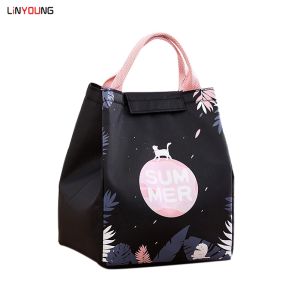 Linyoung Lunch Bag Cartoon Animal Unicorn Print Lunch Box Bag Portable Kitchen Storage Bento Bags Aluminum Film Thermal Insulation and Cold Storage Velcro Bag