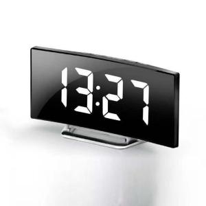 Đồng hồ Điện Tử LED 3D 7 Inch Để Bàn Đồng Hồ Báo Thức Làm Qùa Tặng Màn Hình Gương Cong