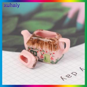 xuhaiy Ấm đun nước cốc sứ đáng yêu Bộ đồ ăn đồ chơi nhà bếp Nhà búp bê thu nhỏ 1/12