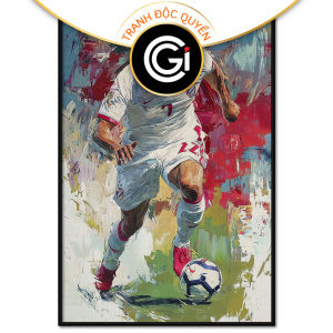 Tranh vẽ cầu thủ bóng đá. Tranh treo tường dán tường sơn dầu tranh trí canvas. CGI-1466
