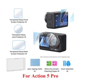 Tempered Glass Film for DJI Osmo Action 6 5 PRO 4 Nano 360 Lens+Screen+ LCD Protector Anti-scratch Protective Glass