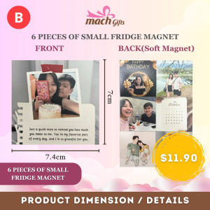 【Mach Gifts】Customised Soft Magnet Fridge A5 7 Photos Decor Kitchen Metal Cabinet Home Living Special Personalized Gift