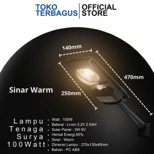 Lampu Jalan PJU 100 200 Watt Solar Cell (Tenaga Surya) Waterproof IP65  Super Terang