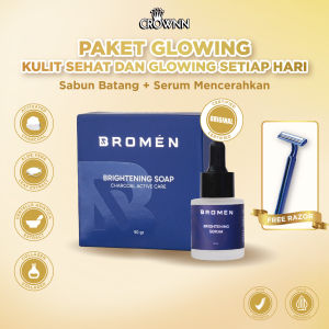 PAKET BRIGHTENING Bromen Brightening Soap & Serum Wajah Bromen Sabun Cuci Muka Mencerahkan Wajah