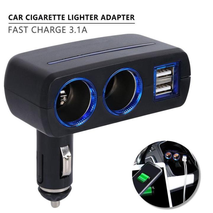 Efficient Charging 12V Car Cigarette Lighter Socket 3 In 1splitter