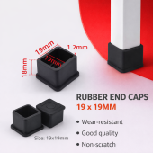 Rubber Footing Tubular Square Tubular Rubber Cover PVC Chair Leg Caps table Foot Rubber Protector Tubular End Cap
