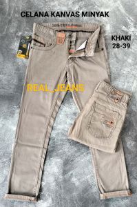 Celana Kanvas Pria Regular Fit Full Length Warna Dark Grey - Khaki - REAL JEANS 77