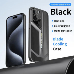 Blade Cooling Hollow Heat Dissipation Phone Case Compatible For iPhone 16 15 14 13 12 Pro Max Plus Plating Protection Ultra Thin Cover