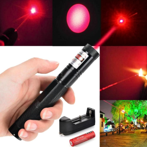 READY TaffLED Laser Pointer Presentasi warna Merah Beam 1mW 650nm with Baterai dan Charger YL 301