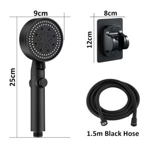 3 in1 Shower Head Black Set High Pressure Bathroom Shower With Hose And Holder Bathroom Shower Sprayer