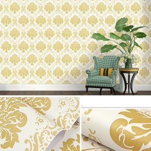 Walpeper Dinding Batik Walpaper Sticker Dinding Kamar Tidur Aesthetic Motif Batik Ukir Hijau Biru