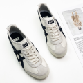 2023 Original Tiger Shoes MEXICO66 Men's and Women's Fashion Anti Slip Sports Shoes Comfortable and Breathable Leather Shoes Cream White/Black. 