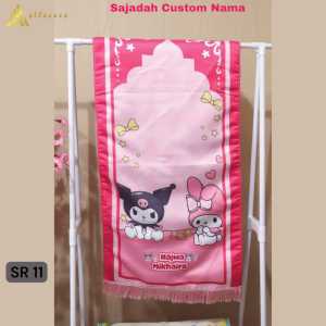 Alfareza - Sajadah Rumbai Variasi 2 Free Custom Nama Anak Sejadah Premium Lapis Busa Anti Slip Hadiah Kado Ulang Tahun Anak