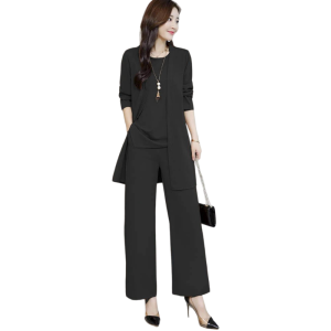 Set Large Size Trimming the Leg Curves Women S Uits Temperament Casual Fashion Visually Elevates the Figure