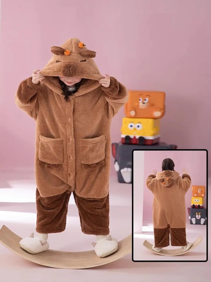 Children Capybara Cosplay Costume Kids Robes Kigurumi Onesie Anime