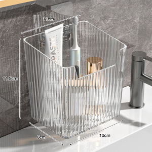 ที่ใส่ยาสีฟัน ชั้นวางของในห้องน้ำพลาสติก กล่องเก็บติดผนังกระเทียมขิงหัวหอม สําหรับเก็บเครื่องใช้ต่างๆ ภายในบ้าน