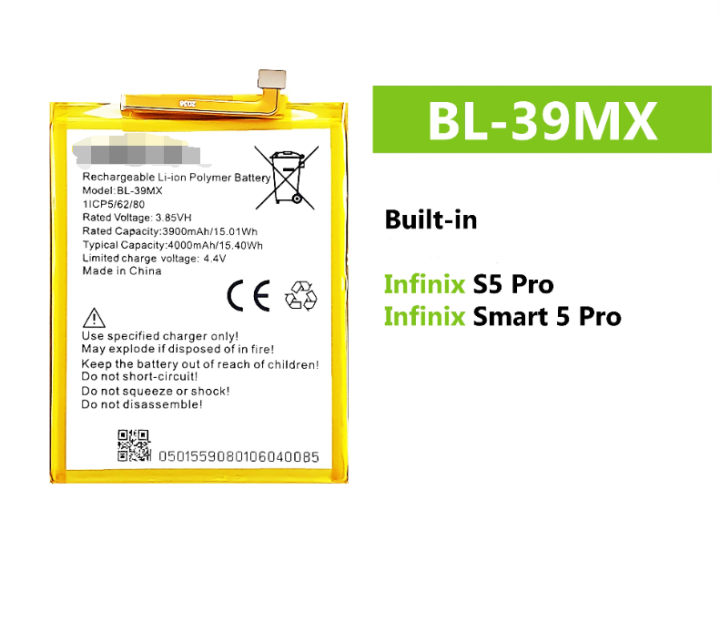 4000mah Battery Infinix S5 Battery Mah BL-39MX Battery FOR
