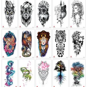 ZEEMIN Manufacturer spot wholesale series forearm flower leg tattoo sticker waterproof half arm tattoo sticker flower waterproof tattoo sticker