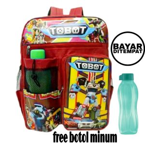 TAS RANSEL ANAK TOBOT BERHADIAH BOTOL TAS ANAK LAKI-LAKI