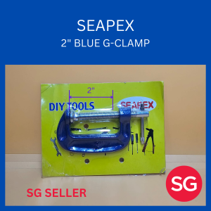 SG Seller - 2" Heavy Duty G Clamp for metal work or wood work. Can clamp on any pole or table. Seapex High-Quality Blue G-Clamp for DIY Home Improvement - Durable Hand Tool Accessory