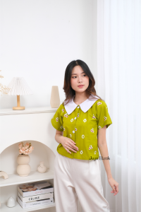 Kemeja Batik Crop Motif Jumputan Terbaru