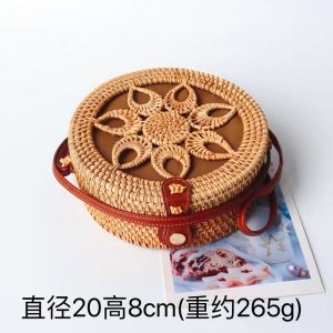 Vietnamese woven rattan bag single-shoulder crossbody bag storage bag womens straw bag travel beach bag fashionable