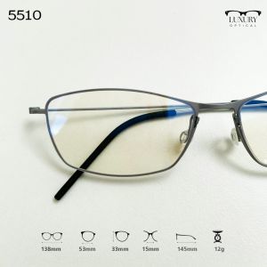 กรอบแว่นสายตา รุ่น 5510 เนื้อไทเทเนียม เบาทน ไร้สกรู ทรงสวยหรู