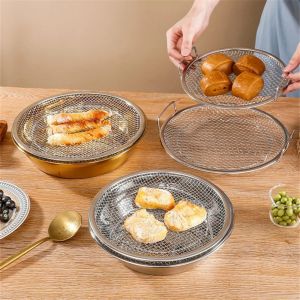 FORUM with Binaural Handle Stainless Steel Frying Filter Round Large Mesh Design Net Frying Basket Mesh Screen Basket Oil Strainer Tray Mesh Plate Chip