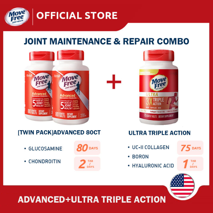 Move Free JOINT MAINTENANCE & REPAIR COMBO (Advanced Glucosamine Chondroitin + Ultra Triple