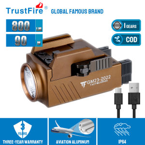 TrustFire GM23 LED Tactical Flashlight 800lm Weapon Light Rechargeable Use XP-L HI LED IP64 Waterproof For Weapon Rails (Glock Taurus Picatinny Universal Weapon Rails)
