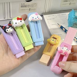 JJT Cartoon Push-Pull Eraser Small Library Retractable Cartoon Eraser Students Non-Debris Learning Super Clean Children Students