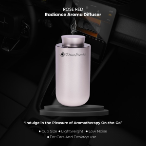 Drivescentz Lurxi Car Diffuser USB Rechargeable for Car Essential Oil Rose Red