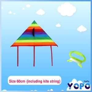 YoPo Colorful Butterfly Kite Triangular Rainbow Kites Children Outdoor Toy with Free Kite String
