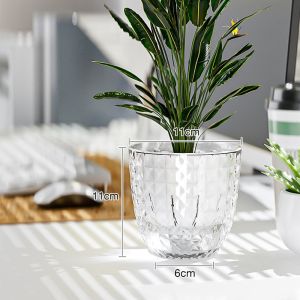 Self-Absorbing Water Flowerpot Transparent Breathable Hydroponic Flowerpot Living Room Tabletop Decorative Pasu bunga花盆