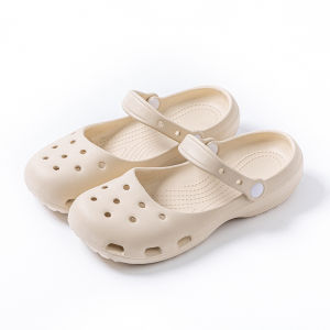 [Free Shipping] 2026 Kajia Alternative Ballet Flats Perforated Nurse Shoes WomenS Sandals Flat Heels Soft-Soled Beach Two-Way Slippers