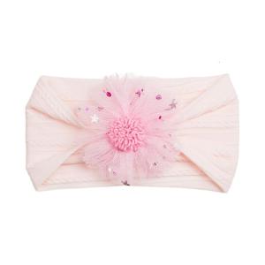 Lovely Baby Headband Wide Headscarf Floral Charm Headdress Infant Elastic Hairband Flower Head Wrap for 0-2Yrs Girls