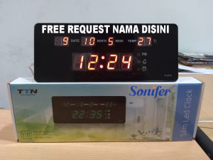 Sonifer JAM DINDING DIGITAL JAM MEJA LED ALARM CLOCK 25 x 10 cm FREE CUSTOM NAMA