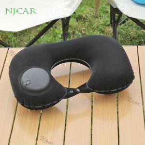 NJCAR LZD MALL H689 (พร้อมส่ง) หมอนรองคอปั๊มลมในตัว พับเก็บได้ตัวยู U เป่าลมในรถพกพา สำหรับเดินทางนอนแคมป์ปิ้งสบายๆไม่ต้องพกใบใหญ่
