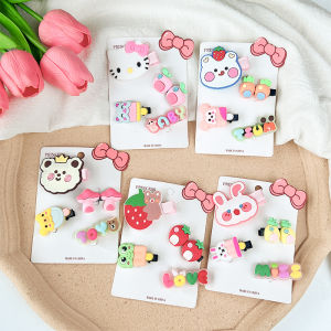 Children's Cute Cartoon Silicone Hair Clip Set: A Baby Girl's Princess Accessory