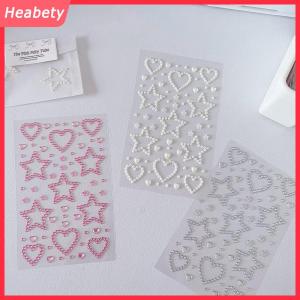 Heabety 3D Sao Trái Tim Pha Lê Dán Trẻ Em Tự Làm Trang Trí Tự Dính Đồ Trang Sức Thủ Công Mỹ Nghệ Lấp Lánh Rhinestone Dán Cô Gái Quà Tặng