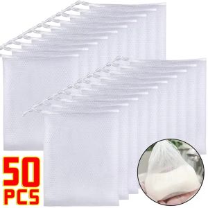 50/100ชิ้น ถุงใส่สบู่แบบนุ่มสำหรับอาบน้ำ / ถุงเก็บสบู่พร้อมเชือกผูก / โฟมและแขวนตากแห้งได้