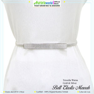 Auroraworld Ikat Pinggang Elastis Belt Elastis Gesper Elastis untuk tunik gamis dress kebaya