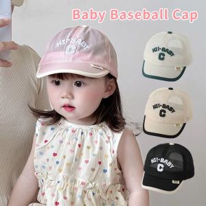 KSHU7 Korean Baby Baseball Cap Summer Letter C Children Peaked Hat Ins Mesh Sports Visot Cap Outdoor