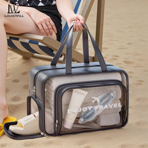 LouisWill Fashion Handheld Bag Fashion Tote Bag Cosmetic Bag Makeup Bag Waterproof Dry-Wet Swim Tote Portable Travel Toiletry Bag Large Capacity Gym Bag Separate Shoe Compartment Duffel