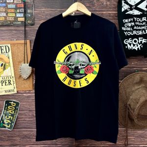papi oline fashionistrojkt/kaos pria band GNR LOGO YELLOW size M L XL kaos distro T shirt distro/T shirt pria/kaos pria army