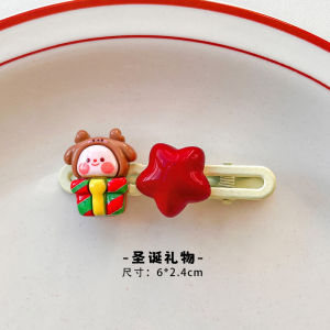 กิ๊บตกแต่งผมกิ๊ปติดผมดาวห้าแฉกรูปหัวใจสำหรับเด็กผู้หญิงผมหักรูปการ์ตูนซานตาคลอสกิ๊บติดผมหน้าม้า