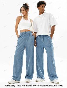 CC.Casual Basic Soft Denim Wide Leg Sweat Pants  - xs to large - classy and elegant - timeless classic  - timeless piece - casual office or party - classic piece - super kapal ng tela - hindi kayo magsisi - our aim is to produce quality clothes - premiu