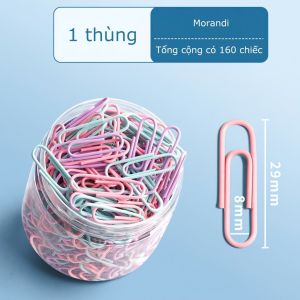LUMBL Hộp 160 Ghim Giấy Nhiều Màu Tiện Dụng 28mm Sắt Sơn Tĩnh Điện Văn Phòng Phẩm