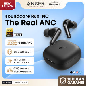 Soundcore R60i NC (R50i NC Upgrade) by Anker Real-Time Adaptive Noise Cancellation Hi-Res Sound AI Translation Earbuds 50H Playtime Wireless Earbuds Bluetooth Earphones Spatial Audio Fast Charging IP55 - D1202