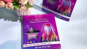 Festive Fun Hair Chalk Combs2026 NEW Hair Color Comb Temporary Hair Chalk Comb8/10 Color Washable Hair Chalk Set Hair Chalk Comb Temporary Bright Washable Hair Color Dye (10 Colors)